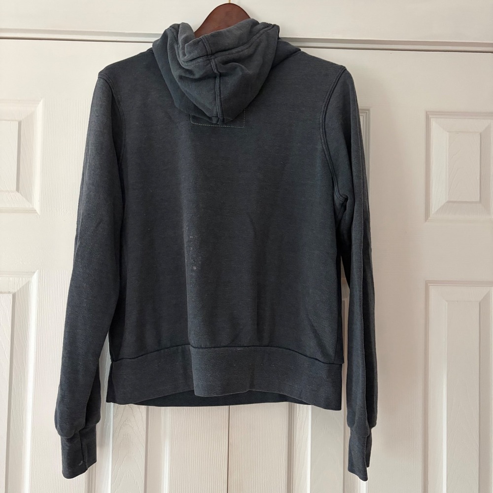 Aviator Nation Charcoal Funnel Neck Ninja Hoodie Quilted Logo Zip Pocket Small - Picture 2 of 6